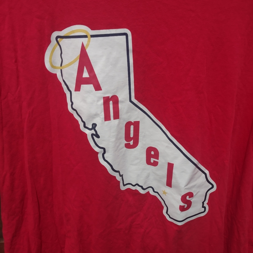 Angel's Ohtani 17 Baseball Sports Team California Red Oversized Cotton Shirt XL - Picture 5 of 5